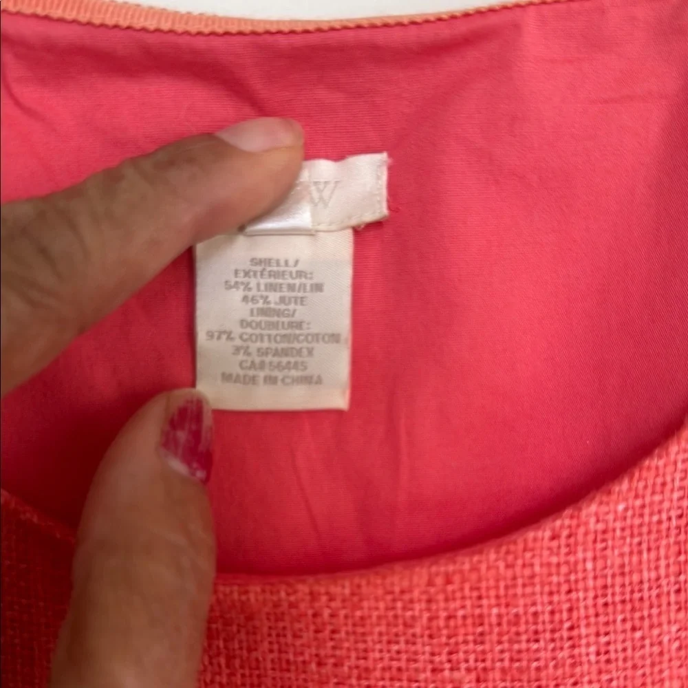 J. Crew Orange Sheath Midi Dress Sleeveless Crew Neck